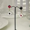 Creative Poker Heart Shape Pendant Earrings For Women Fashion Ace Card Dangle Earrings Party Grils Earrings Jewelry Gifts