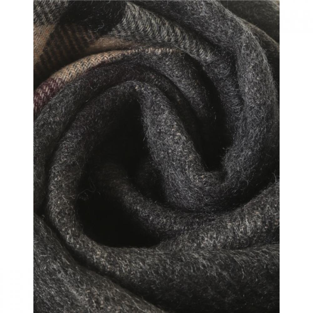 Daks Unisex Reversible Muffler Gray Check Pattern Cashmere Blend Dcmu6fe86g2