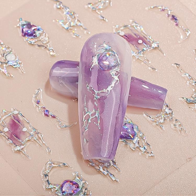 5D Embossed Nail Art Stickers Manicure Accessories Self Adhesive Nail Decals