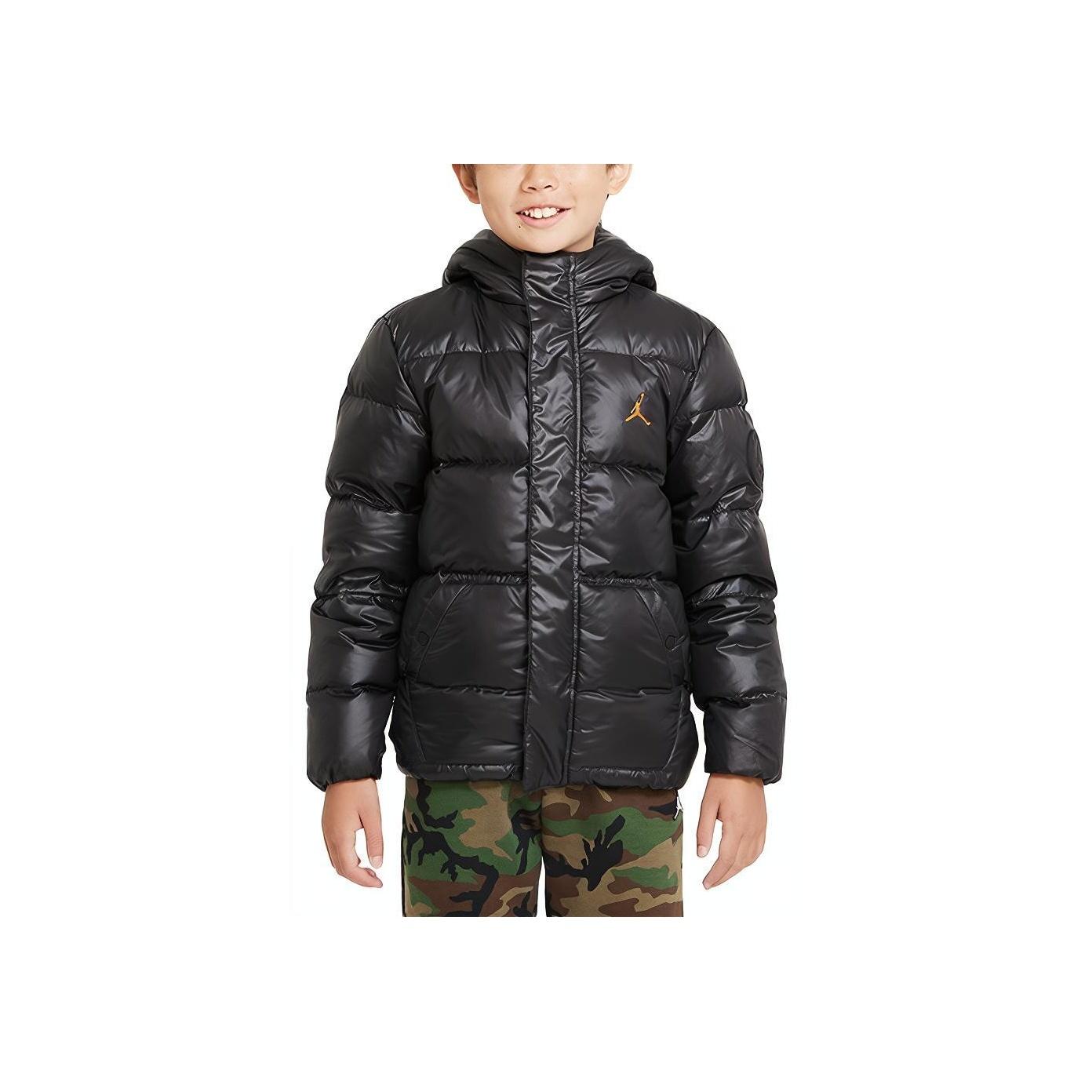 

Jordan Спортивная теплая куртка-пуховик с капюшоном и логотипом для детей, верхняя одежда, черный цвет DO3672-010 S