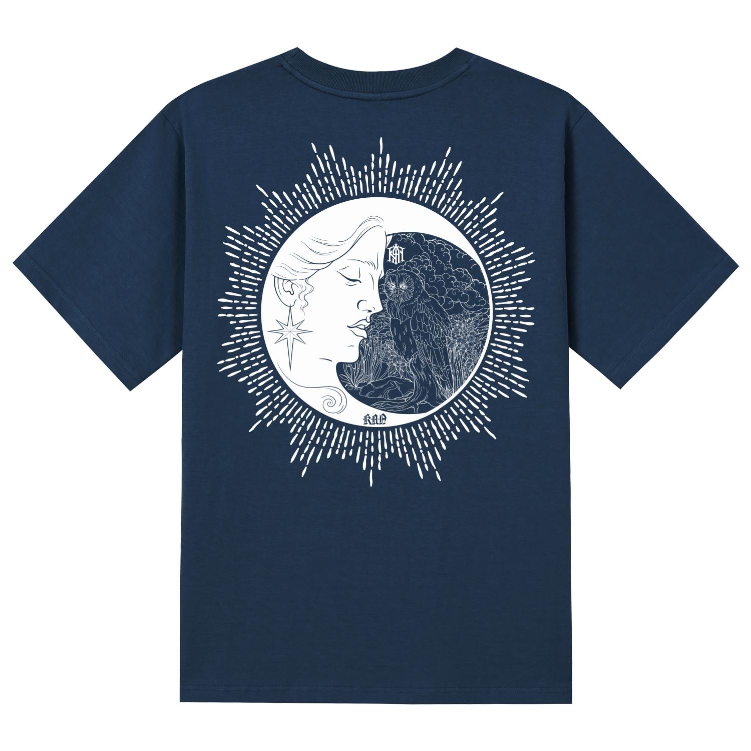 Khan 6312 Ktn0138 Old Moon Short Sleeve T-Shirt - Navy Navy/M