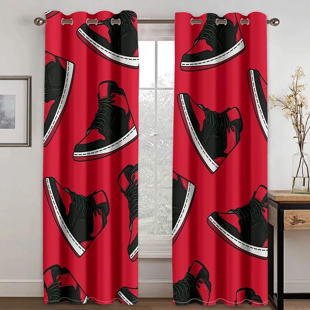 

Кроссовки, граффити, шторы на окна в спальню для подростков, для детей, напечатанная ткань для оформления окон в гостиной, 2 панели 100W130H(CM)40x51in&Grommet Top