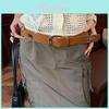 American Vintage Leopard Pattern Leather Belt For Women With Gold Pin Buckle For Dress And Jeans