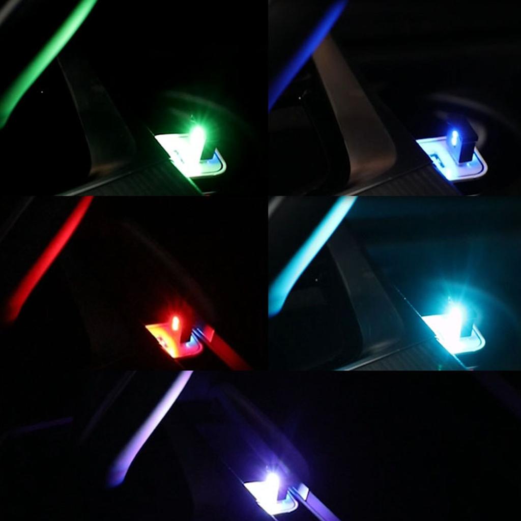 1Pc/4Pcs Car Atmosphere Light Car LED Lights RGB Automotive Interior Lamp Car Mini USB Atmosphere Light for Laptop Home