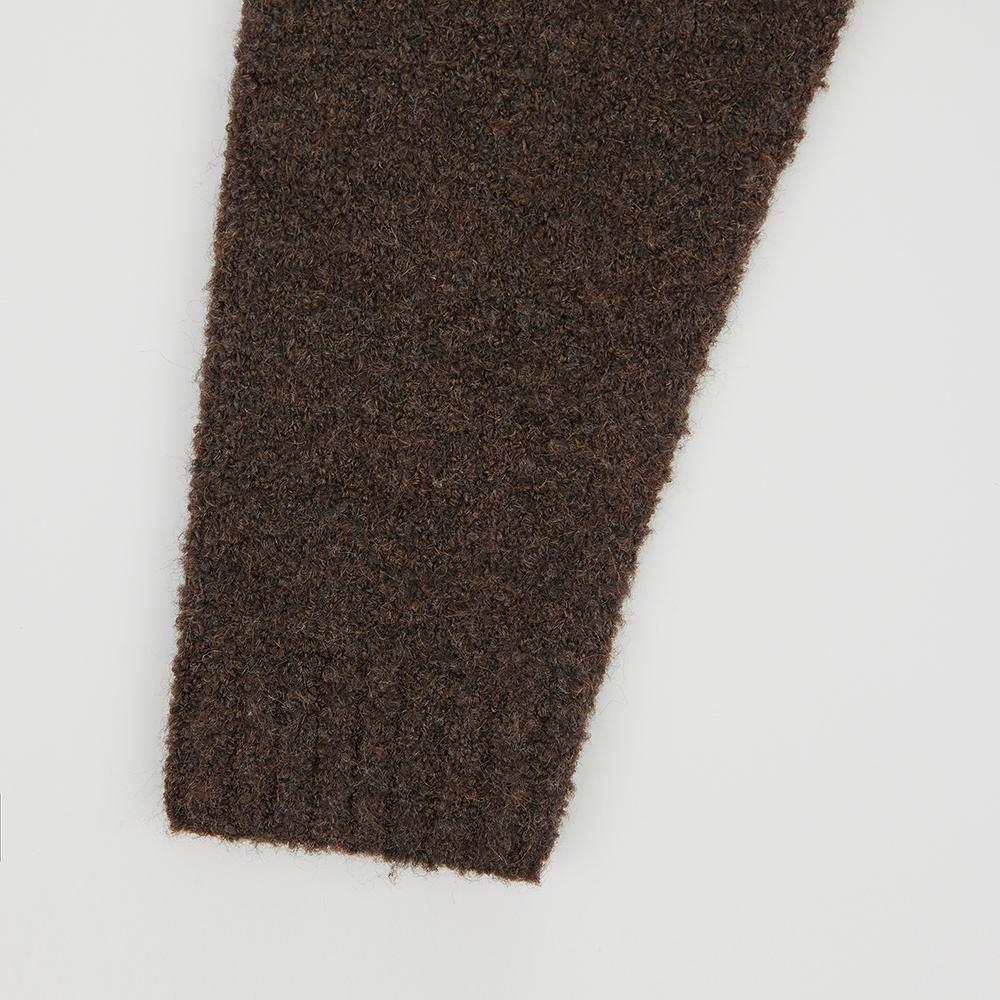 NOIRER Boucle V-Neck Oversized Sweater (Multi Brown)