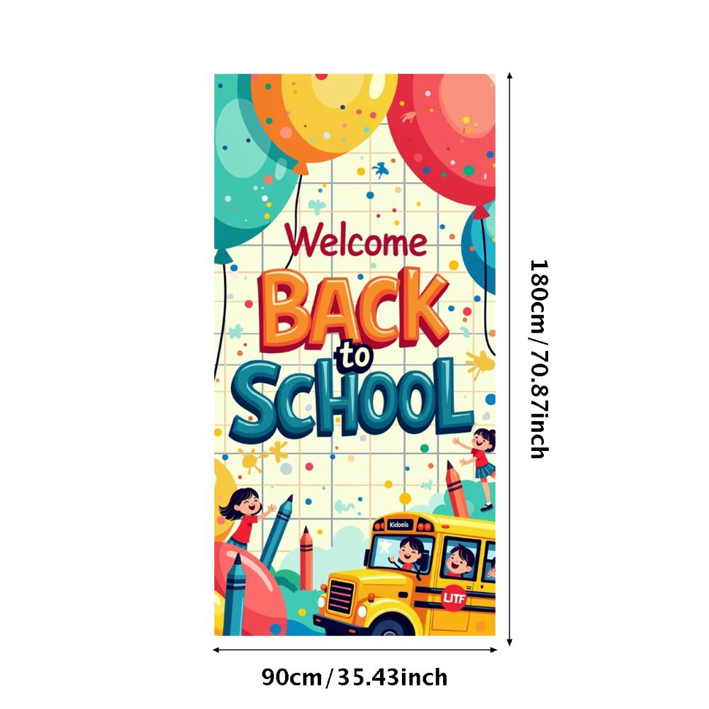 Willkommen zurück zur Schule Banner Hintergrund für Klassenzimmerdeko Kinder Schulfest Veranstaltung Hintergrunddekorationen Foto-Requisiten