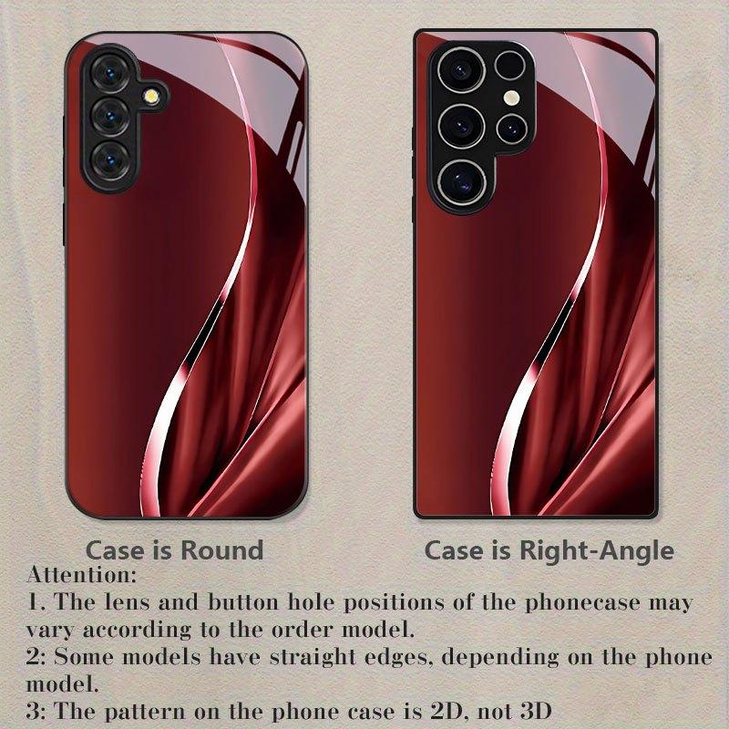 Wave pattern design glass phone case suitable for Samsung Galaxy S26 S25 S24 S23 S22 S21 S20 FE Ultra Plus anti drop back cover