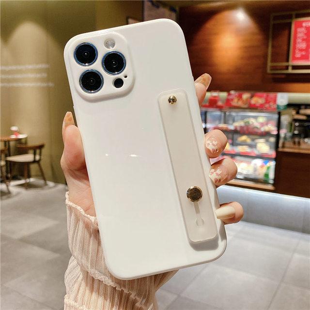 

Чехол-держатель с ремешком на запястье для Iphone 13 14 Pro Max 12 11 Xs Max Xr 7 8 Plus 13pro, мягкий силиконовый чехол ярких цветов, задняя крышка For iPhone 13