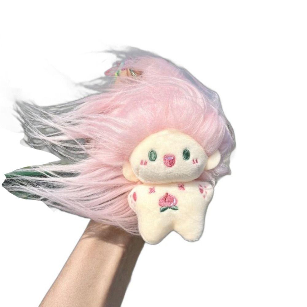 Soft Missing Teeth Doll Plush DIY Hairstyle Plush Doll Toothless Doll Key Chain  Birthday Present