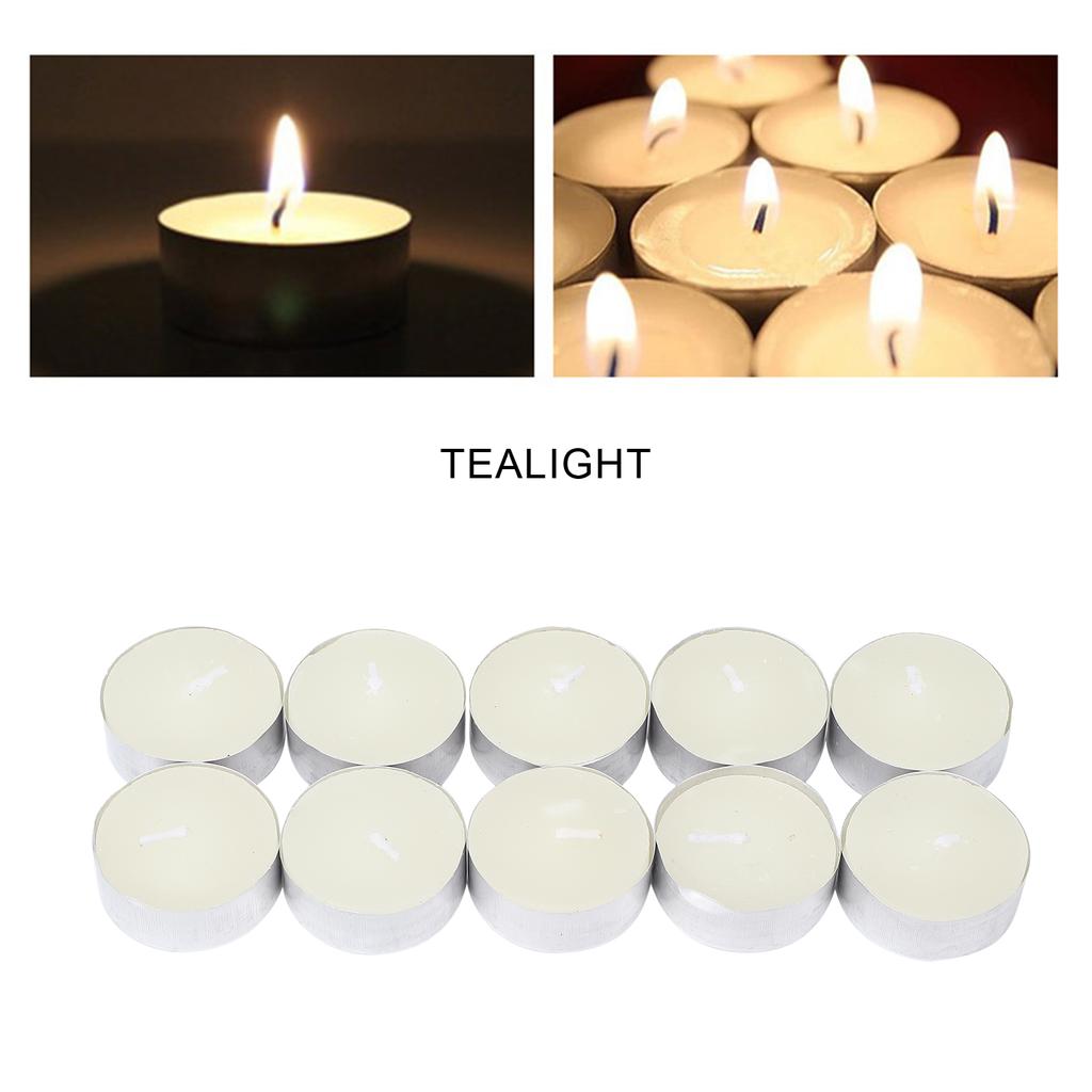 10pcs Tealight Pressed Smokeless Candle Decorative White Candle for Wedding Party