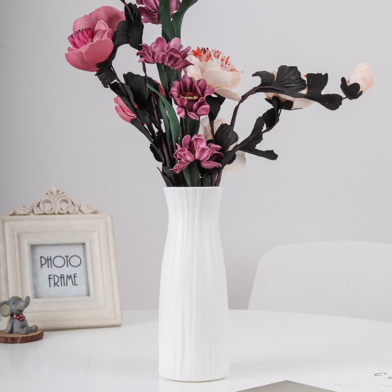 Plastic Dried Flower Vase With Minimalist Geometric Plastic Flower Pot Living Room Small And Fresh Flower Arrangement Decoration