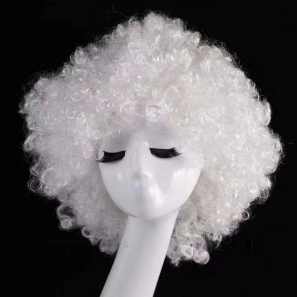 Rainbow Football Fans Wigs Synthetic Wigs Halloween Cosplay Hairs Afro Curly Clown Wigs Kids