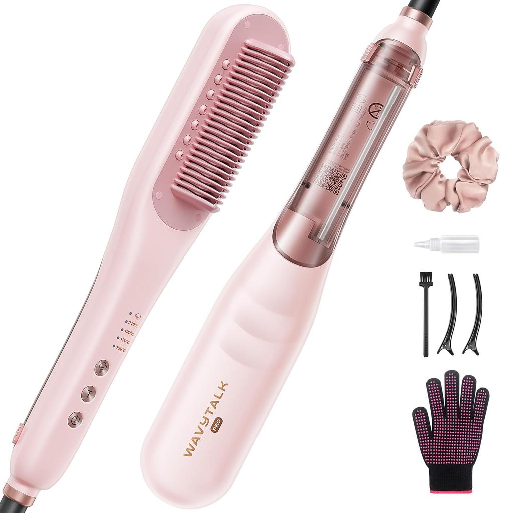 Wavytalk Steam Straightening Brush Reduce damage with steam and quickly style your hair while nourishing it hair care brush with hair iron and