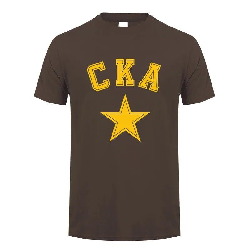 CKA Russian Hockey Team T Shirt Unisex Summer Short Sleeve Cotton KHL Saint Petersburg SKA T-shirts Tops Unisex Streetwear