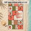 Quilt Theme Soft Beach Towel Personalized Custom Name Text Towel Portable for Beach Pool Travel