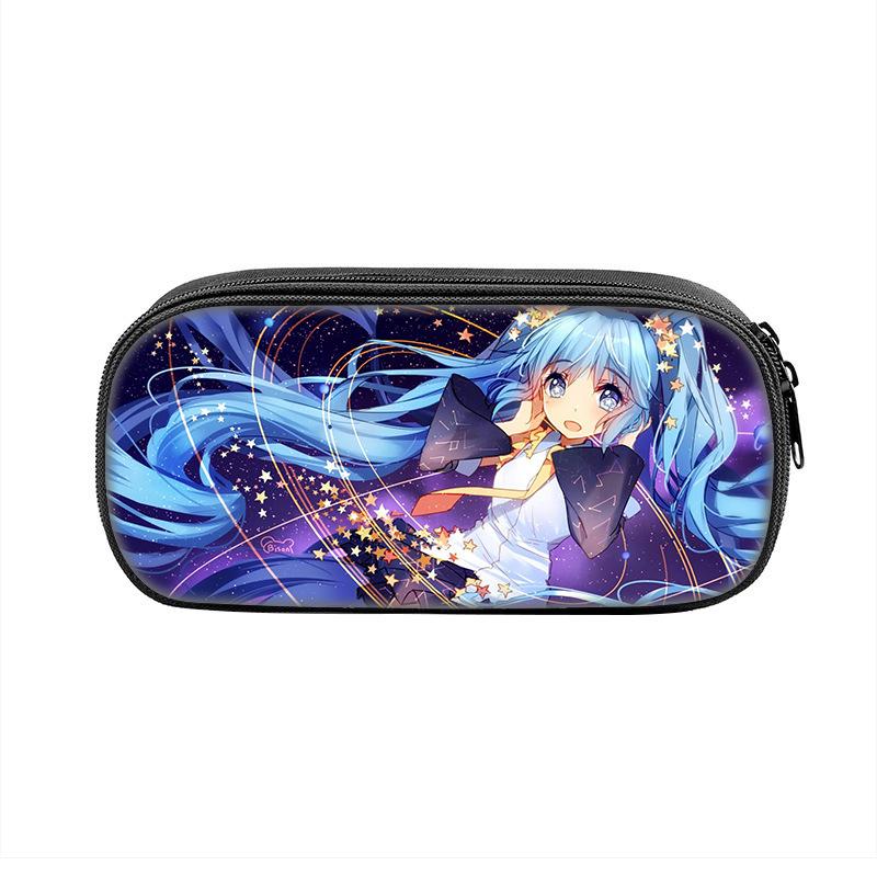 Hatsune Miku Pencil Case Miku Anime Surrounding Male And Female Students Large Capacity Stationery Case Pencil Case Bag