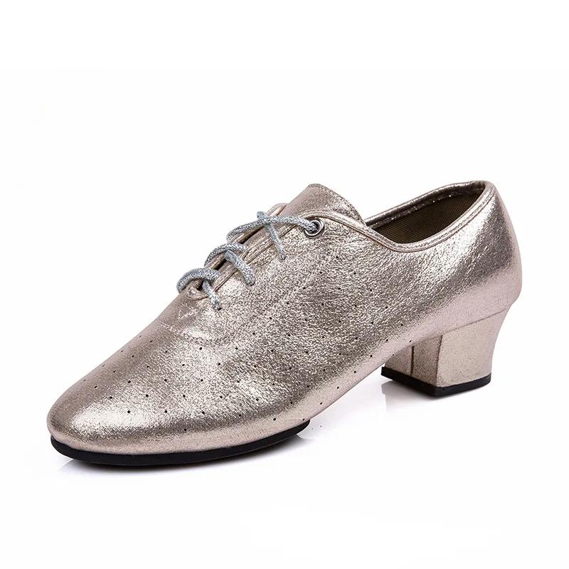 Scarpe da Danza Latina Donna Scarpe da Flamenco Tacchi in Pelle Suola Morbida Danza Moderna Salsa Sala da Ballo Scarpe da Ballo Jazz Tango Donna