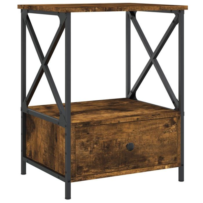 VidaXL Table de chevet chêne fumé 50x41x65 cm bois d'ingénierie 826087
