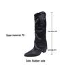 Damen Retro Cowboy Stiefel mit spitzer Zehenpartie - Herbst/Winter 2025 Klobiger Absatz, Kniehoher Reiterstil