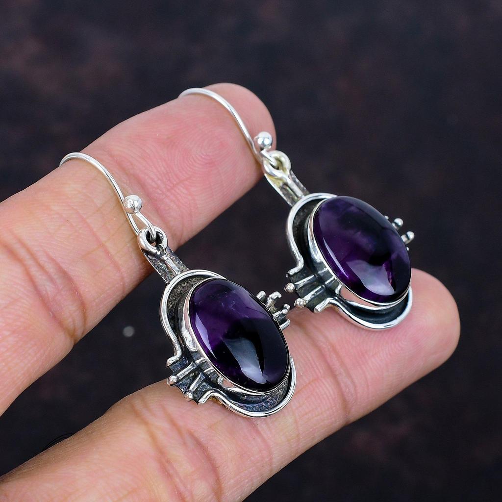 Star Amethyst Earrings 925 Sterling Silver Earring Handmade Antique Jewelry Top Quality Gemstone Earring Brand New Jewelry Engagement Gifts