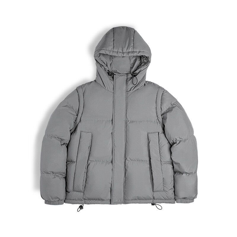 

Marden down Jacket Hooded Vest Outwear Men s Winter Parka [Medium Gray] S
