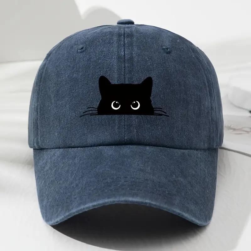 

Black Cat Graphic Baseball Cap Unisex Polyester Outdoor Casual Adjustable Hat One Size синий