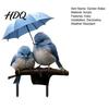 Waterproof Garden Stakes Blue Birds Stake Couple with Umbrella Yard Art Gifts for Bird Lovers Outdoor Ornament Lawn Flower Bed Decor Decoration