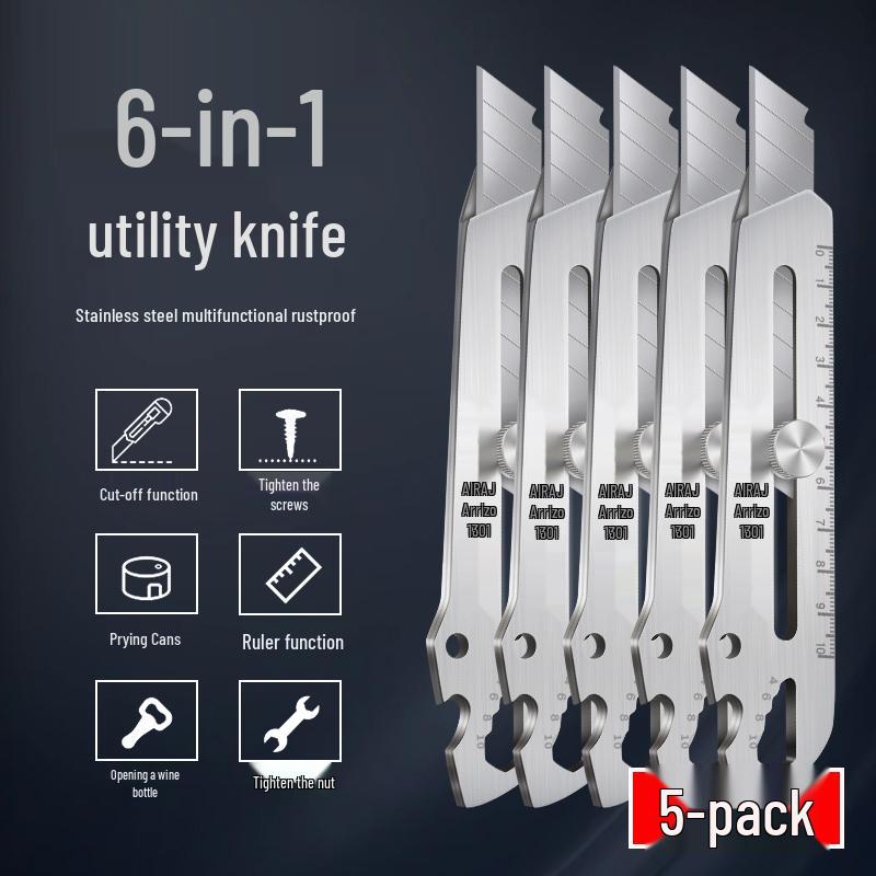 Heavy Duty Stainless Steel Utility Knife - Super Sharp and Thickened All-Metal Paper Cutter