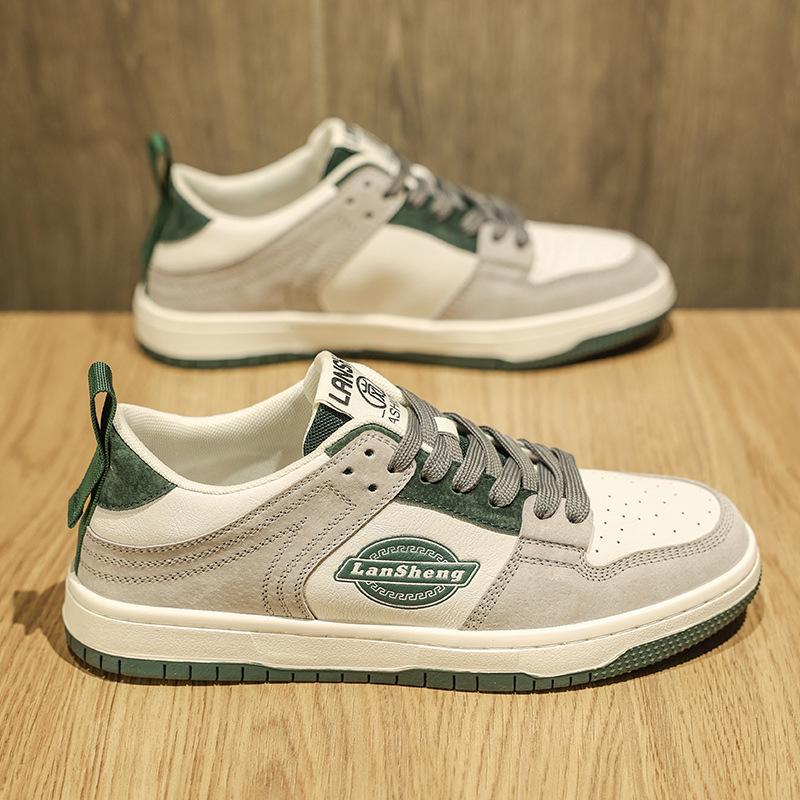 

High quality leather low-top board shoes men s breathable and deodorant sports and leisure shoes classic versatile high-top board shoes men 39