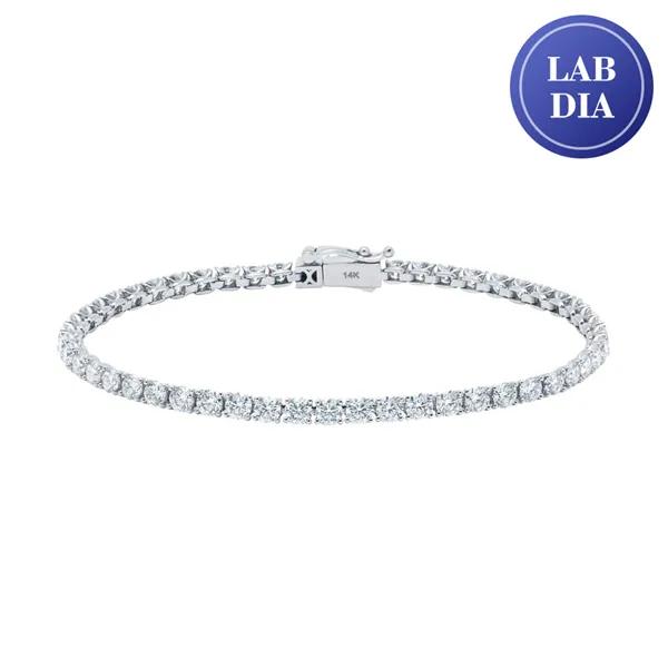 14K Lab-worn Diamond Tennis Bracelet 17cm 4-prong 0.1 carat