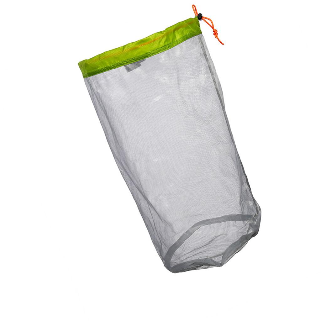 Ultraleichter Mesh-Sack mit Kordelzug für Outdoor-Reisen, Wandern, Camping, Aufbewahrungstasche(Grün L)