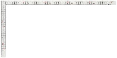 Shinwa Sokutei Curved Ruler, Thick, Wide, Same Size On Both Sides, 8 Graduations, White, 50cm, 11161