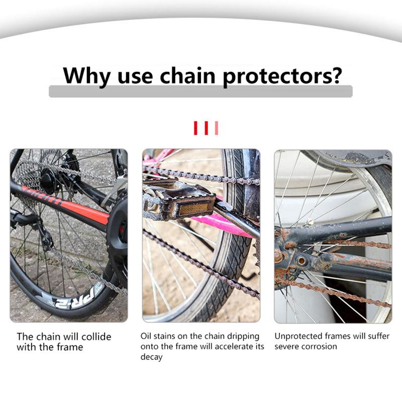 Bicycle Chain Protector Black Cycling Frame Chain Stay Posted Protector Chain Care Guard Cover Bike Accessories