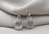 Rose Quartz Earrings 925 Sterling Silver Dangle Oval Gemstone Jewelry