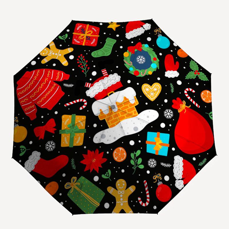 

1pc Christmas, holiday Pattern Umbrella Design Automatic Opening and Closing Umbrella, High-quality Travel Umbrella, Lightweight and Portable, -19