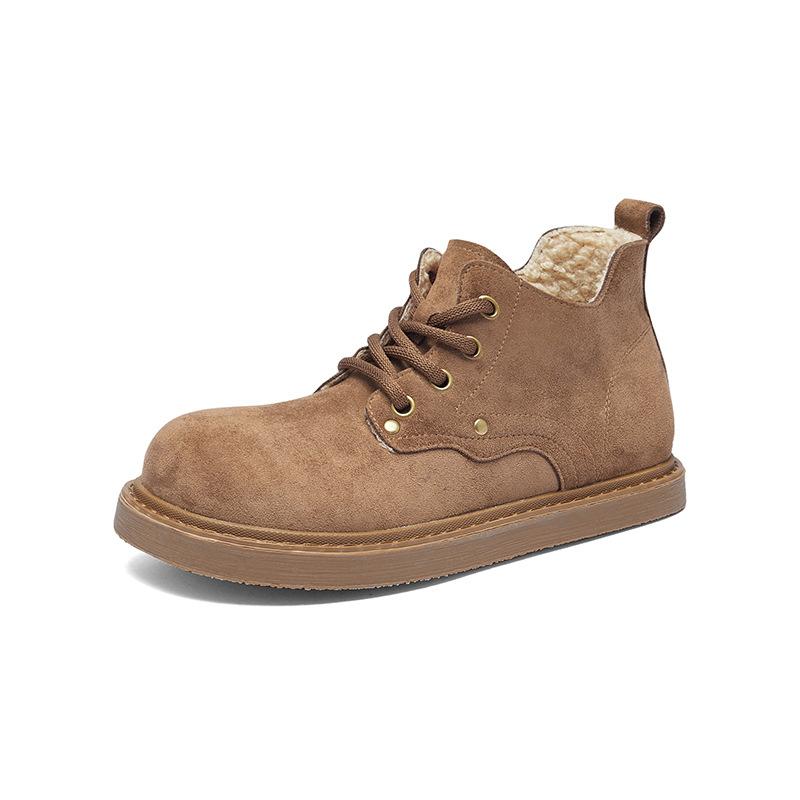 Augustine Fleece Martin Boots Women's 2025 New Platform British Merard Retro Rhubarb Short Boots Snow Boots