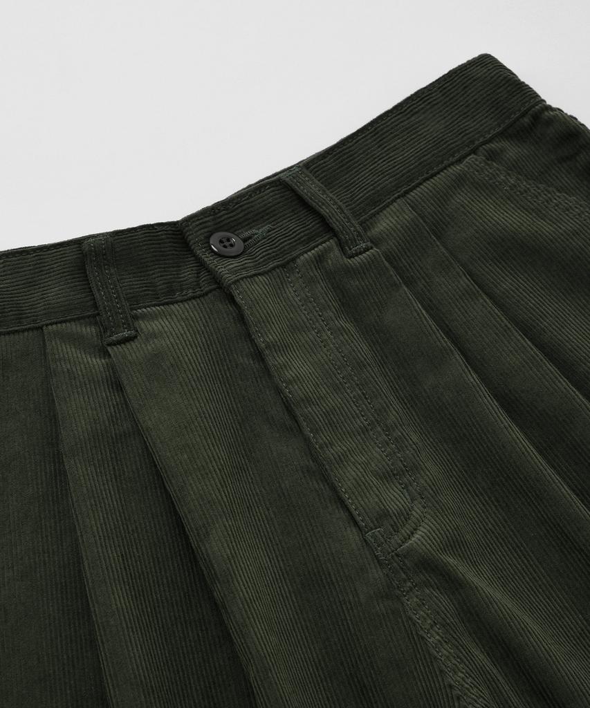FRIZMWORKS Cord-Komfort-Hose mit zwei Falten _ Oliv