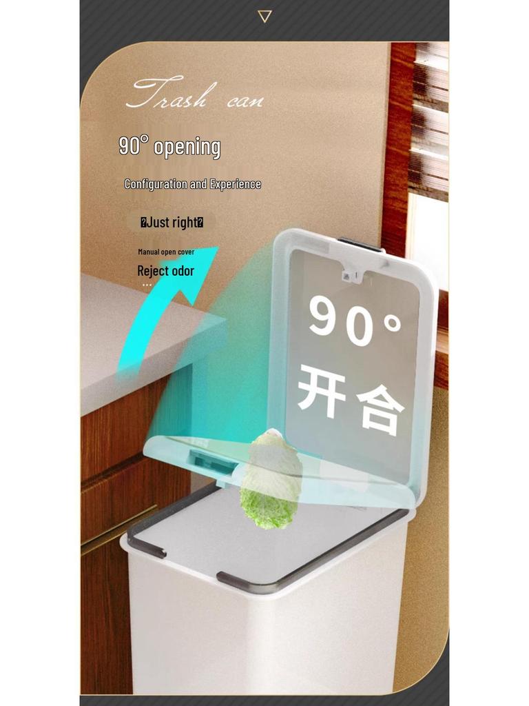 Large Trash Can with Foot Pedal and Lid for Bedroom, Living Room, Dorm, Bathroom, Kitchen, and Toilet.