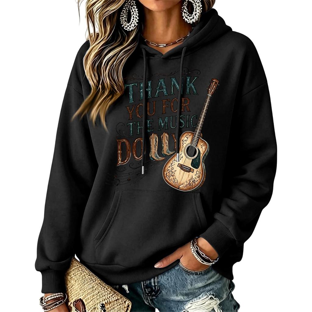 Women's Casual Loose Fit Hoodie with Letter Graphic
