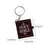 Holy Bible Shape Keyring Small Books Keychain Mini Bible Shaped Pendant Key Rings Handmade Jewelry Accessory for Women