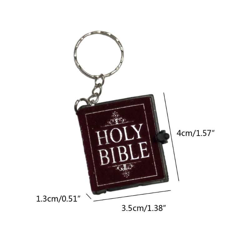 Holy Bible Shape Keyring Small Books Keychain Mini Bible Shaped Pendant Key Rings Handmade Jewelry Accessory for Women