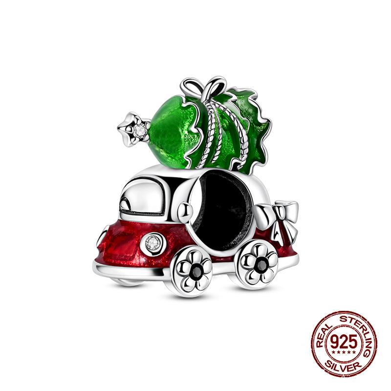 Winter Charms Copper Elk Bear Santa Claus Charms Beads Fit Original Bracelets For Women Diy Festival Jewelry Gifts