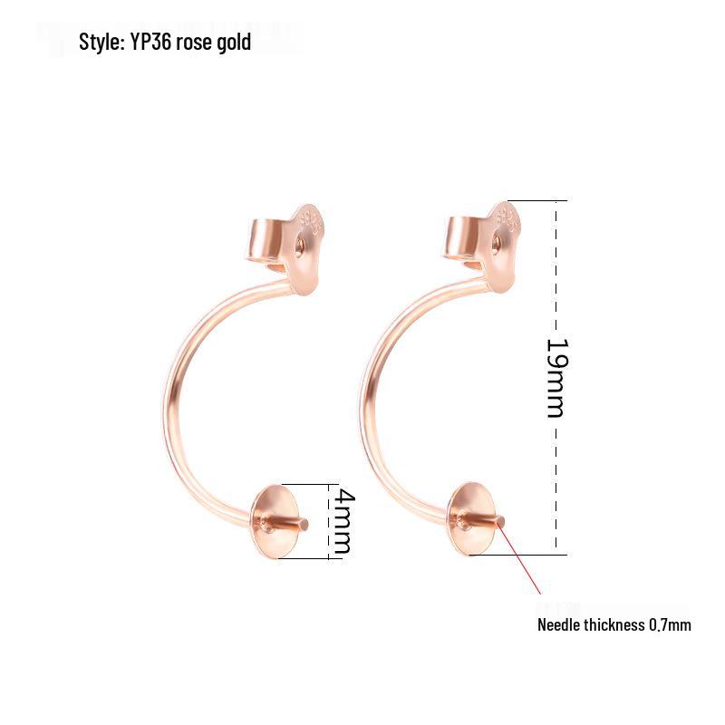 

S925 Sterling Silver DIY Earring Accessories: Pearl Clips, Dangle Settings, 18K Gold Handmade Ear Jewelry 925 Silver