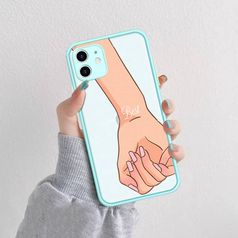 Pouzdro na telefon Girls Bff Best Friends Forever pro iPhone X XR XS 7 8 Plus 11 12 13 pro MAX 13mini průhledné matné pouzdro