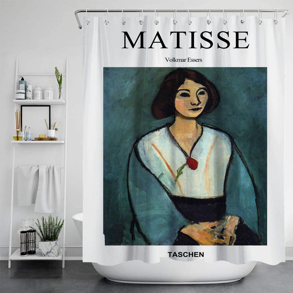 Famous Painting Waterproof And Mildew Proof Shower Curtainnordic Style Shower Curtain Set Hook Home Decoration Bathroom Curtains
