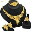 2026 European and American Bridal Jewelry Four-piece Set Gold Necklace Earrings Bracelet Ring Jewelry Set