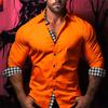 Fashion Lapel Shirt Striped Plaid Blue Green Shirt Tiger Totem Black White HD Pattern Cuban Broken Collar Fashion Popular