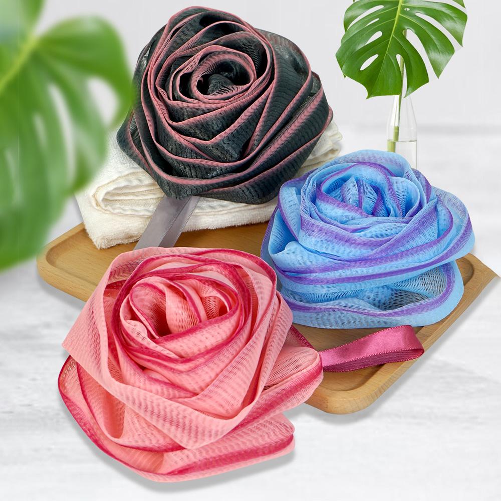 Luxurious Mesh Shower Ball Bath Sponge Exfoliates Skin Gentle Cleansing