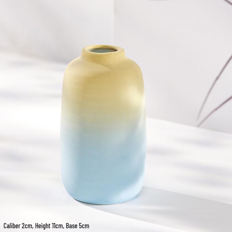 OIMG Yanmo Style Gradient Blue Ceramic Vase Set (2 Pieces)