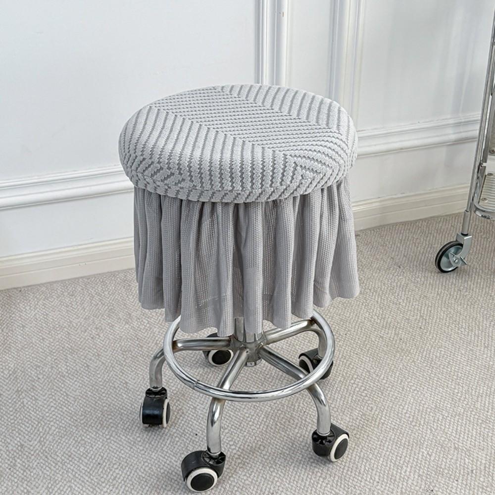 

with Skirt Hem Bar Round Stool Cover Elastic Seat Chair Slipcover Soft Round Chair Cover